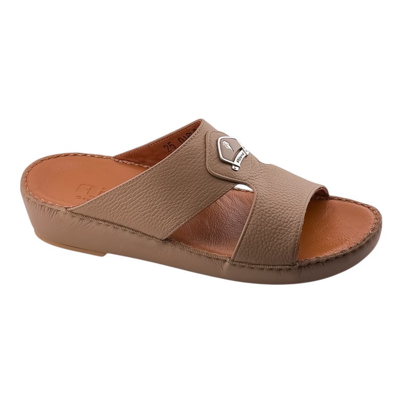 AJYAD Handmade Arabic Sandals For Men | Outdoor Mens Slippers | Everyday Flip Flops Open Toe | Arabic Genuine Shamwa Leather | New Design | Tan Footbed | Comfortable & LightWeight - Image 1